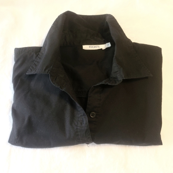 Black size 10 short sleeve button down - Picture 1 of 5